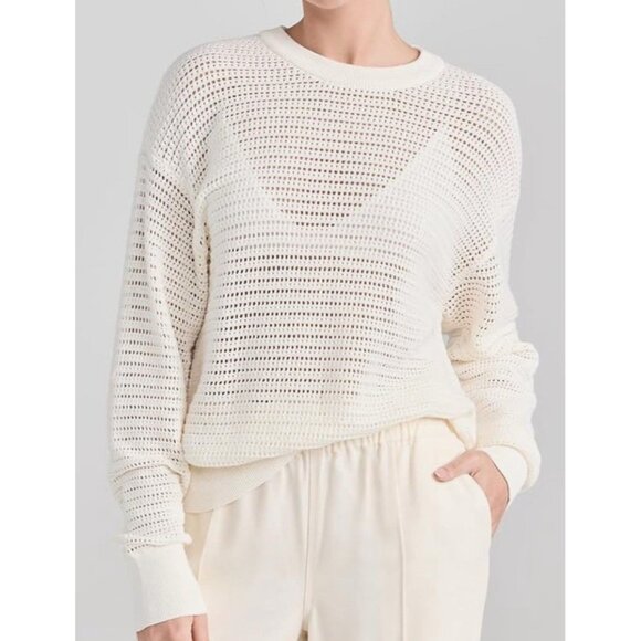 Varley Women’s Open Knit Sweater Size S Pull Over Crew Neck - Picture 1 of 8